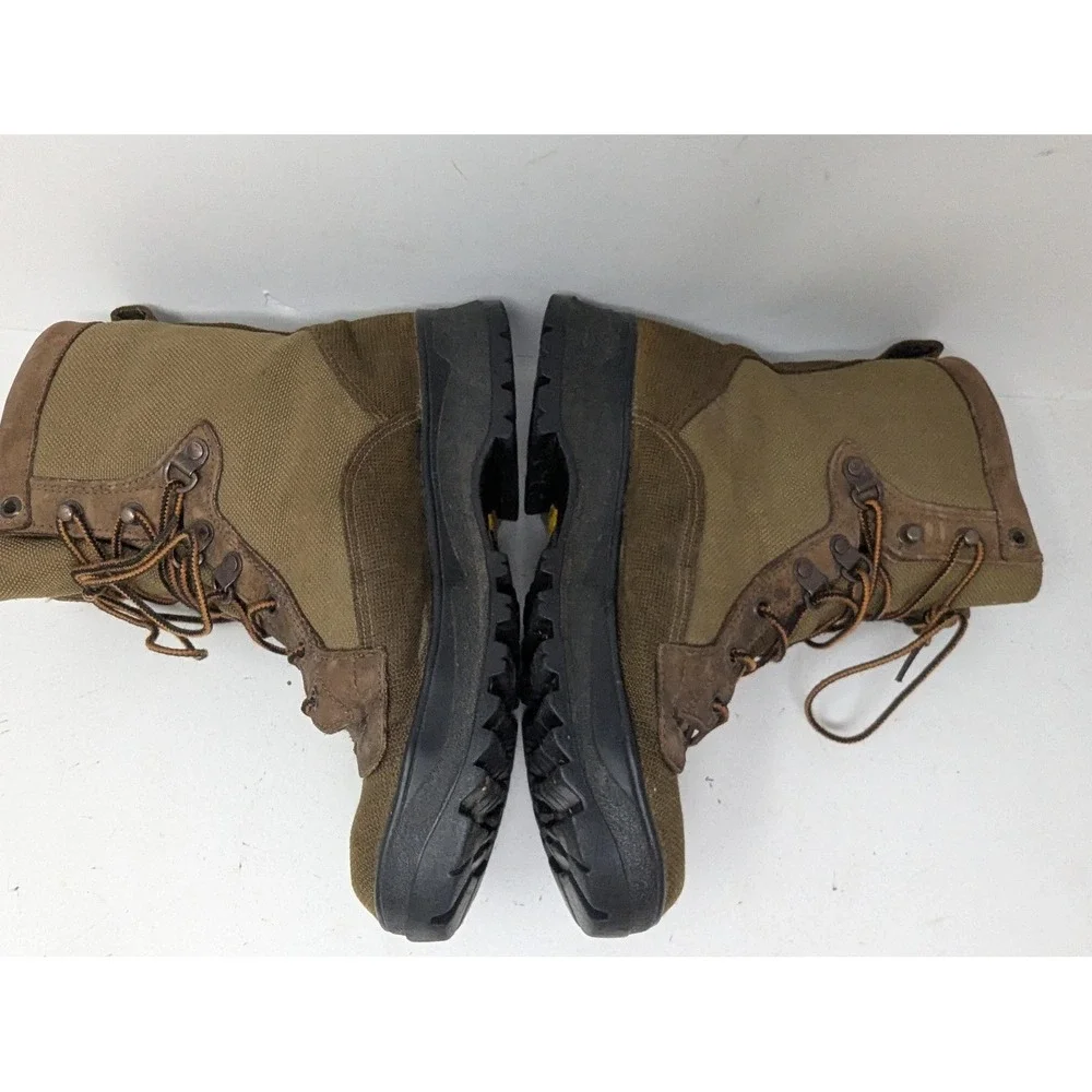 Vintage Danner Boots Mens Size 9 Green Nylon Combat Hiking Vibram Made USA 90s